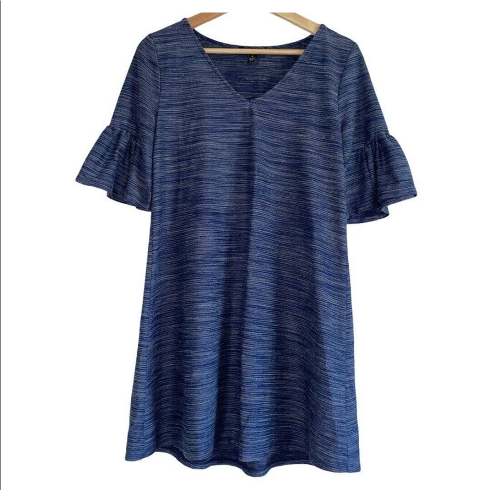 Blue Dress with Flowy Sleeves